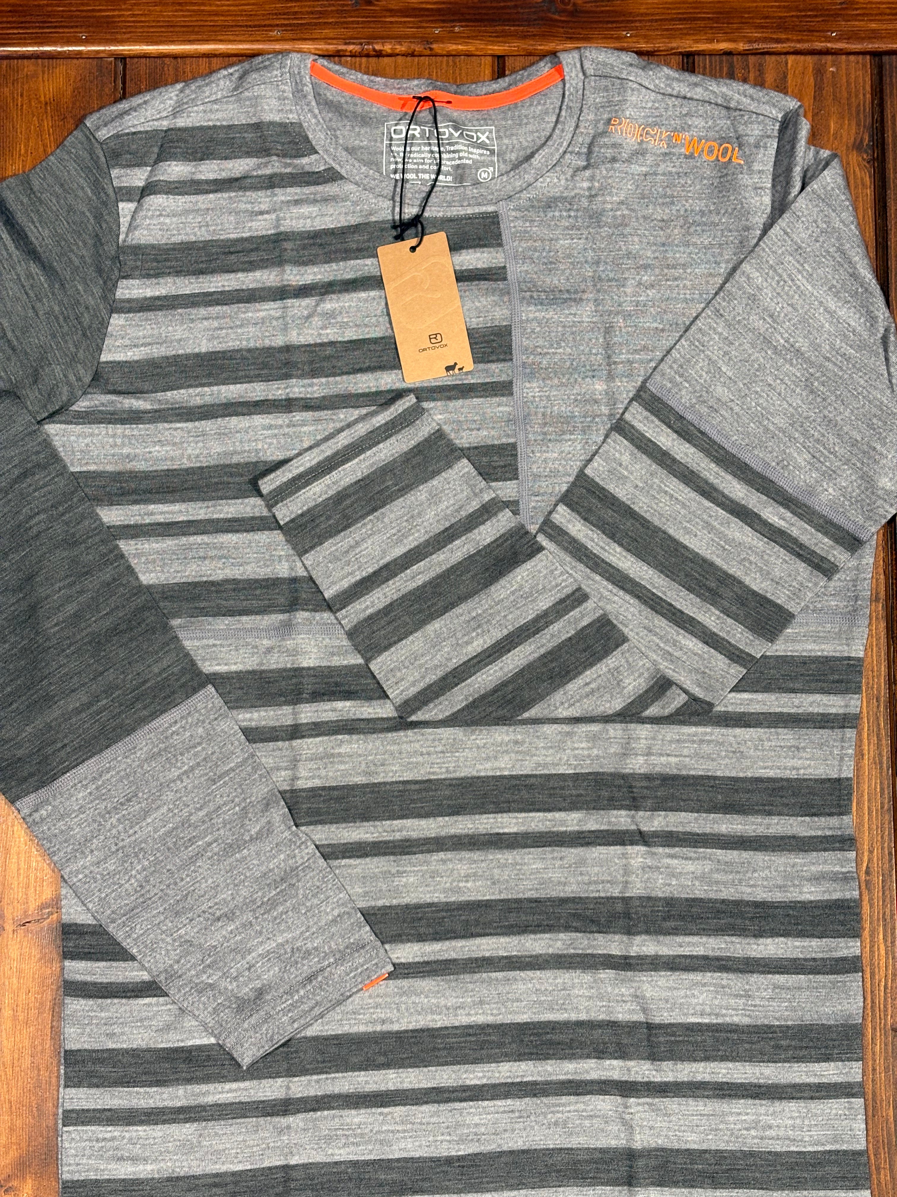 ORTOVOX BASE LAYER 185 ROCK'N'WOOL LS uomo