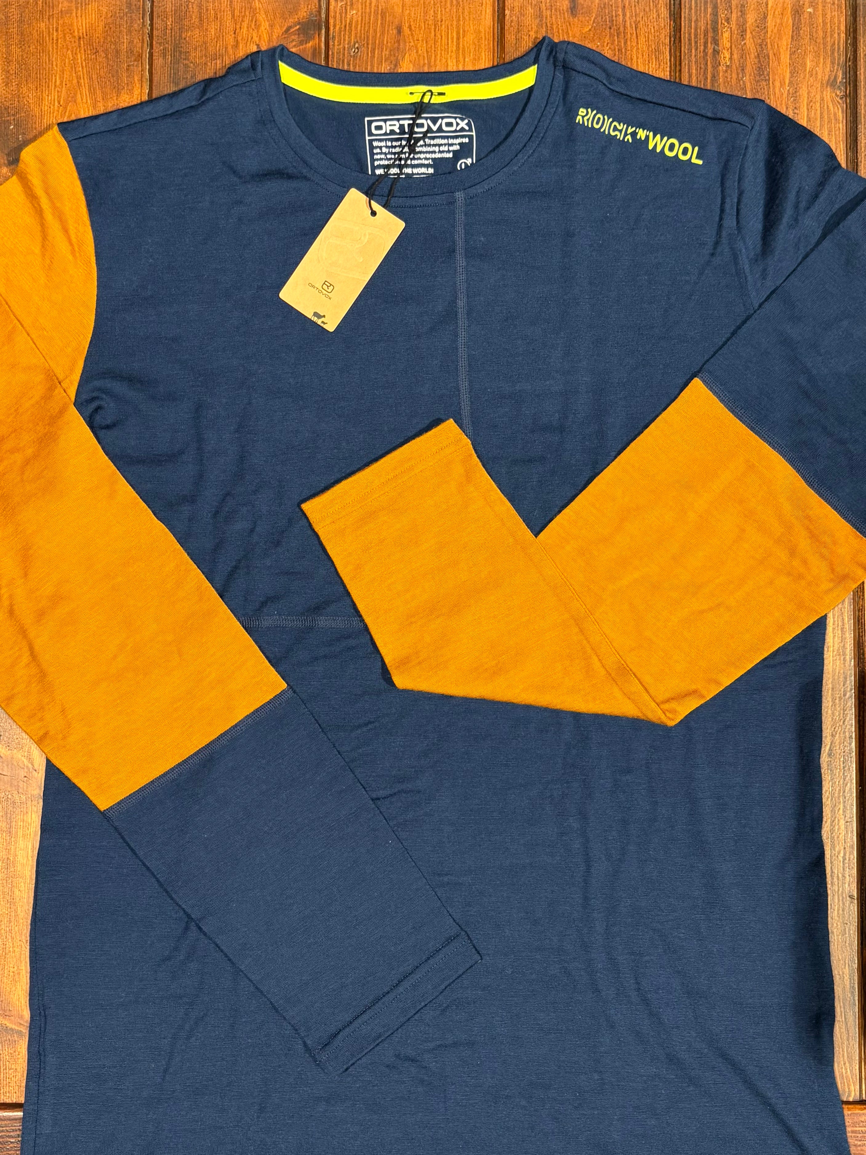 ORTOVOX BASE LAYER 185 ROCK'N'WOOL LS uomo