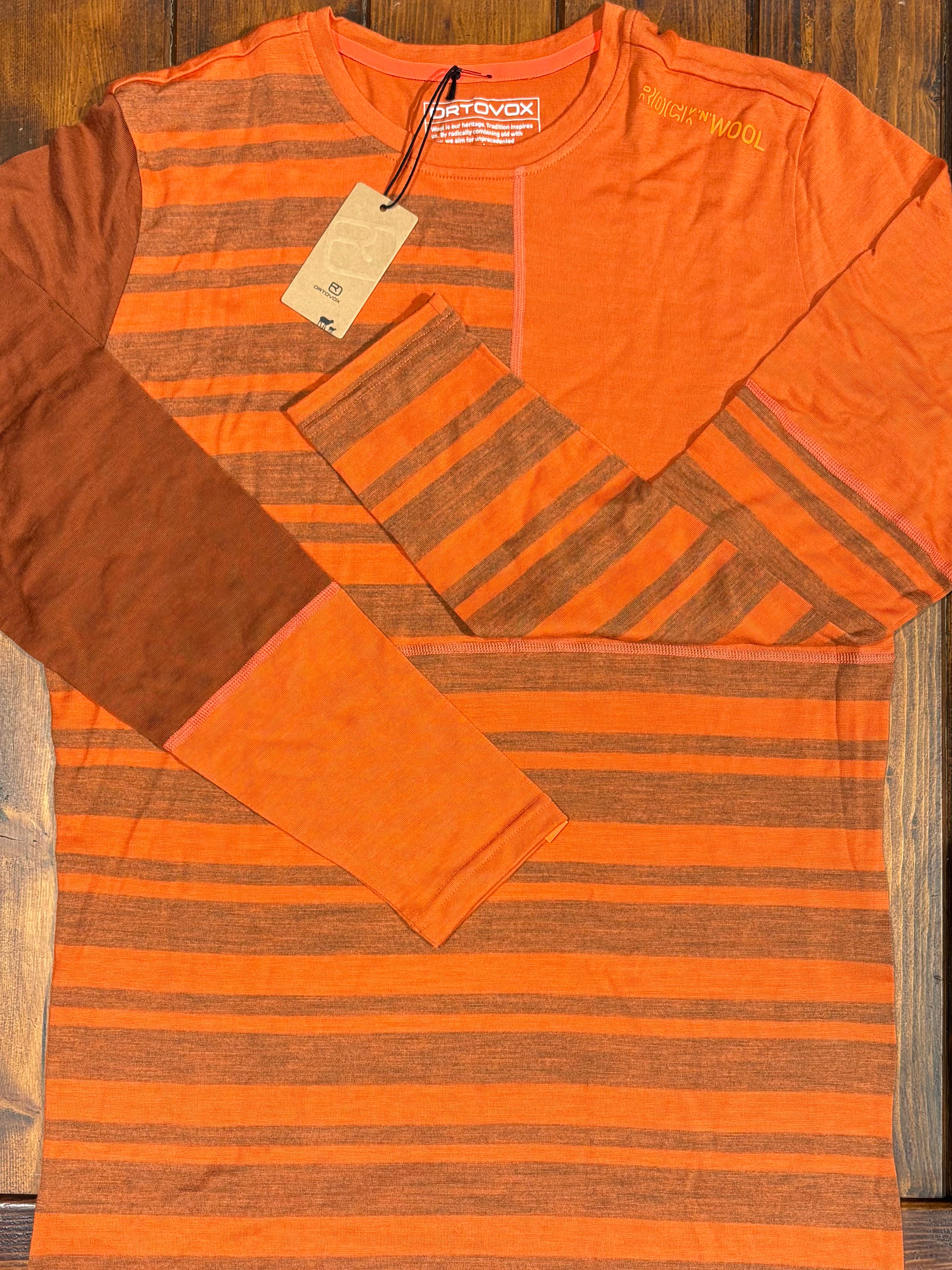 ORTOVOX BASE LAYER 185 ROCK'N'WOOL LS uomo