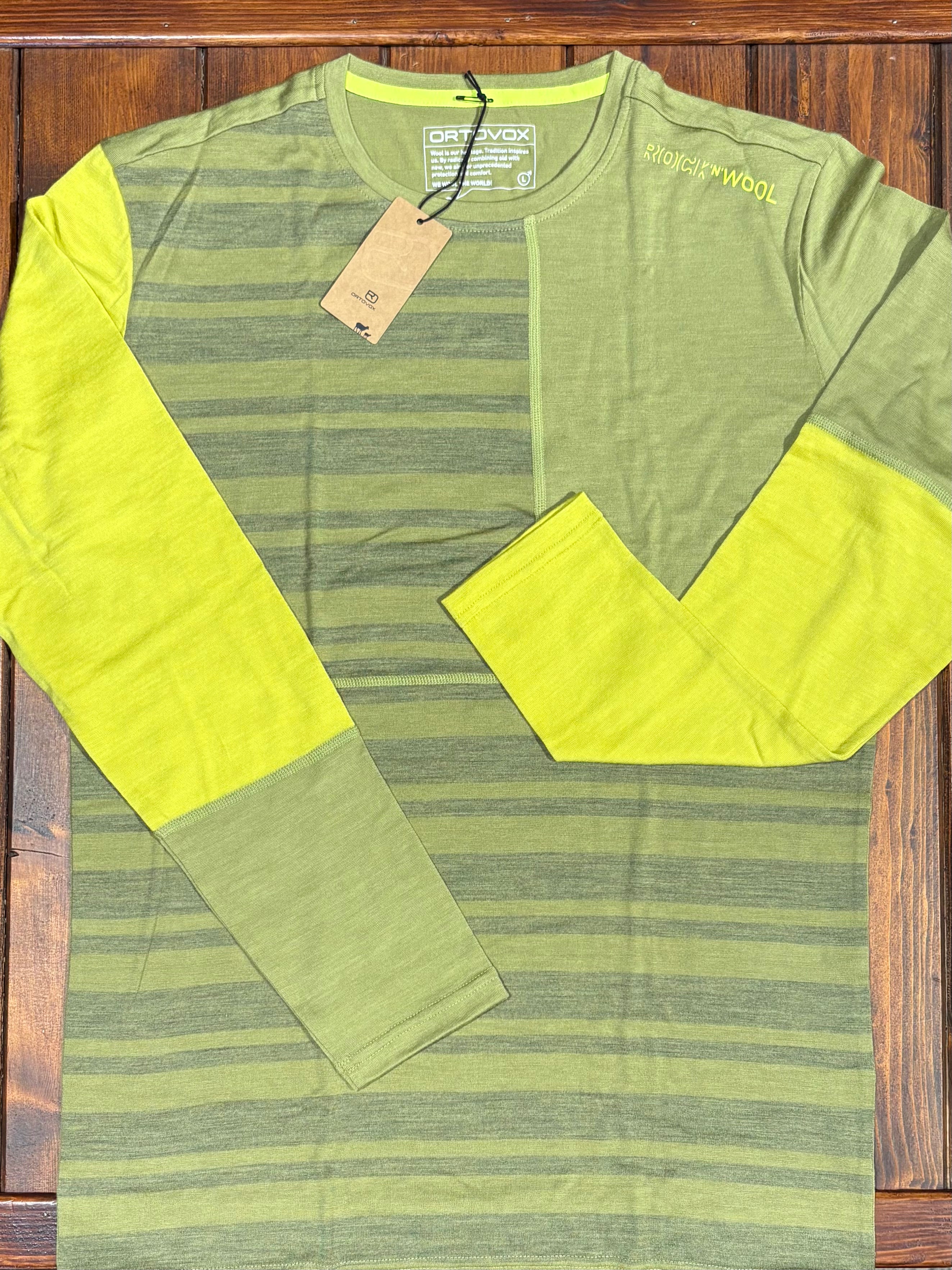 ORTOVOX BASE LAYER 185 ROCK'N'WOOL LS uomo