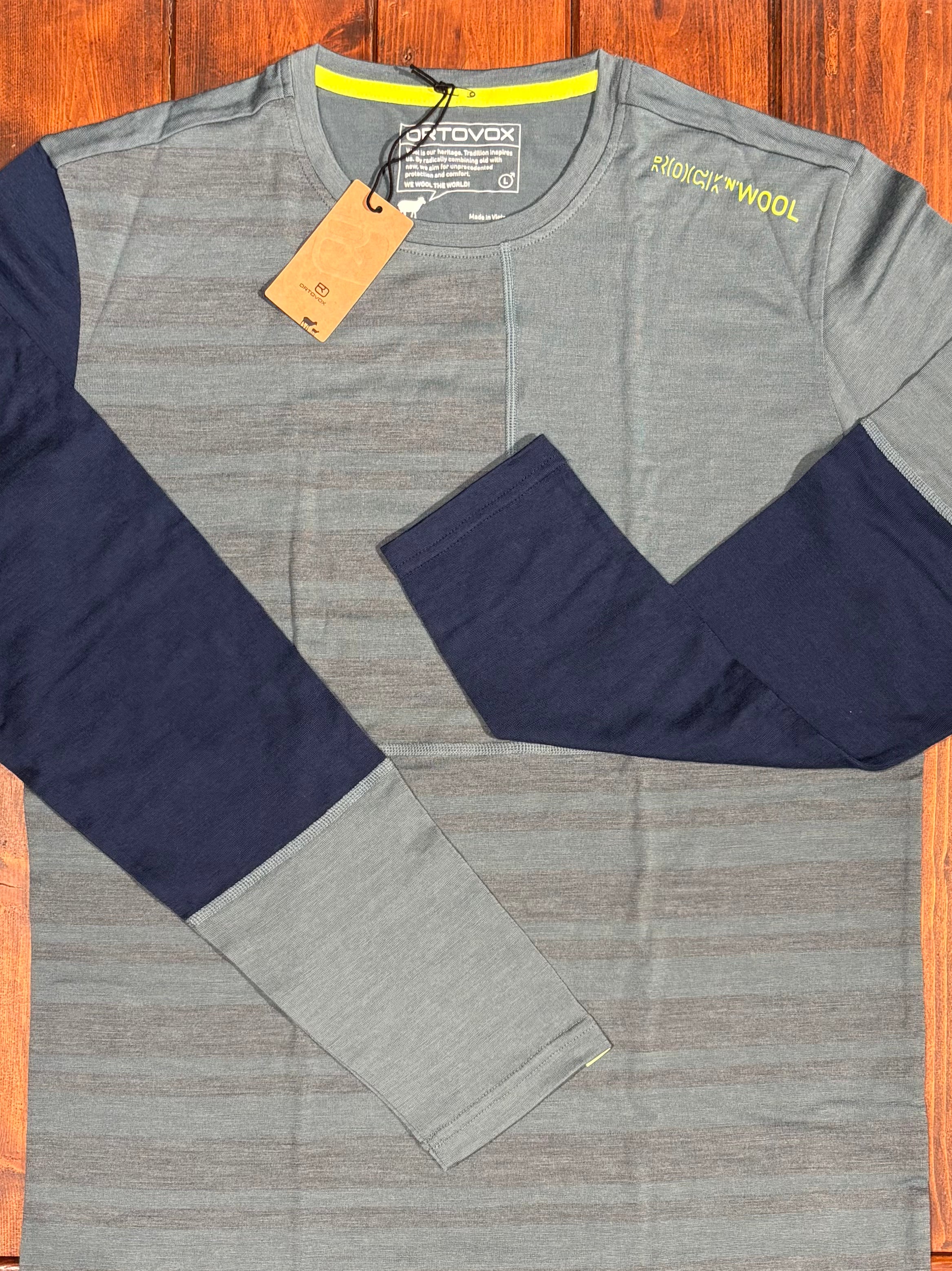 ORTOVOX BASE LAYER 185 ROCK'N'WOOL LS uomo